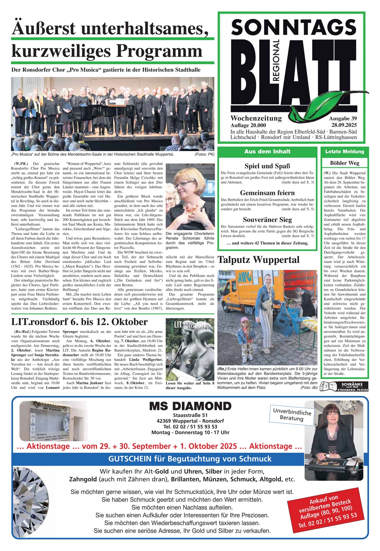 SonntagsBlatt - Ausgabe KW39